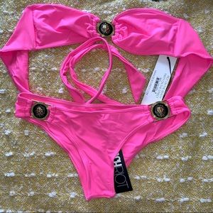 Beach Riot Strapless Pink Bikini
